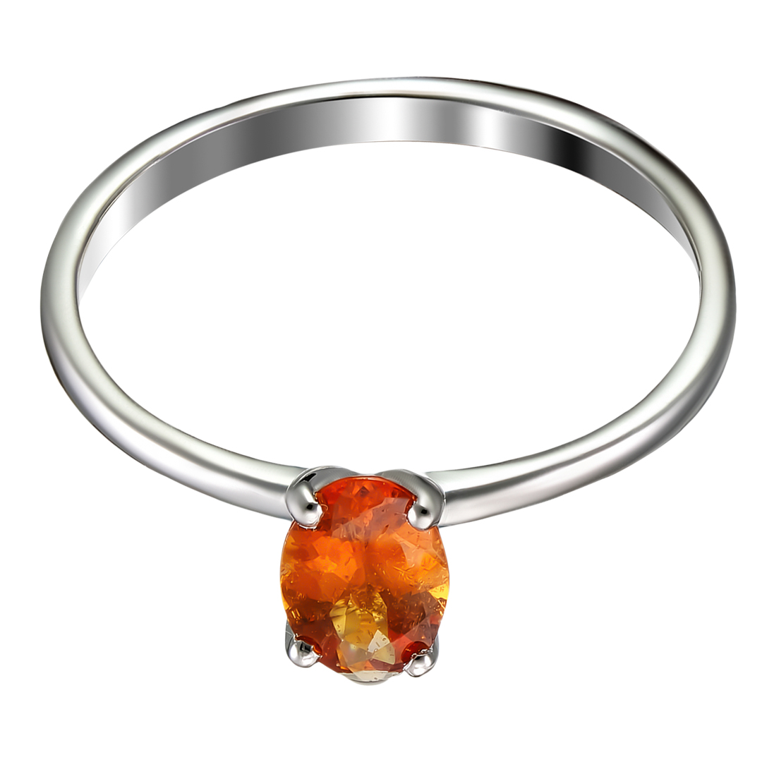 Серебряное кольцо 925 пробы; вставки 1 Спессартин 0,95 ct