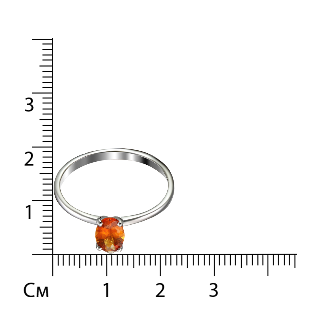 Серебряное кольцо 925 пробы; вставки 1 Спессартин 0,95 ct