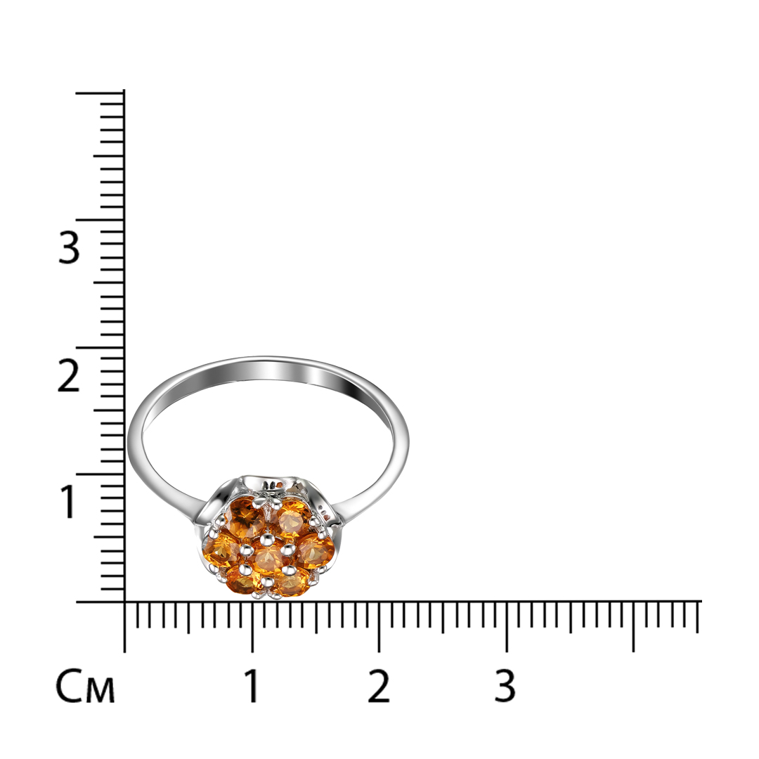 Серебряное кольцо 925 пробы; вставки 7 Спессартин 1,05 Ct