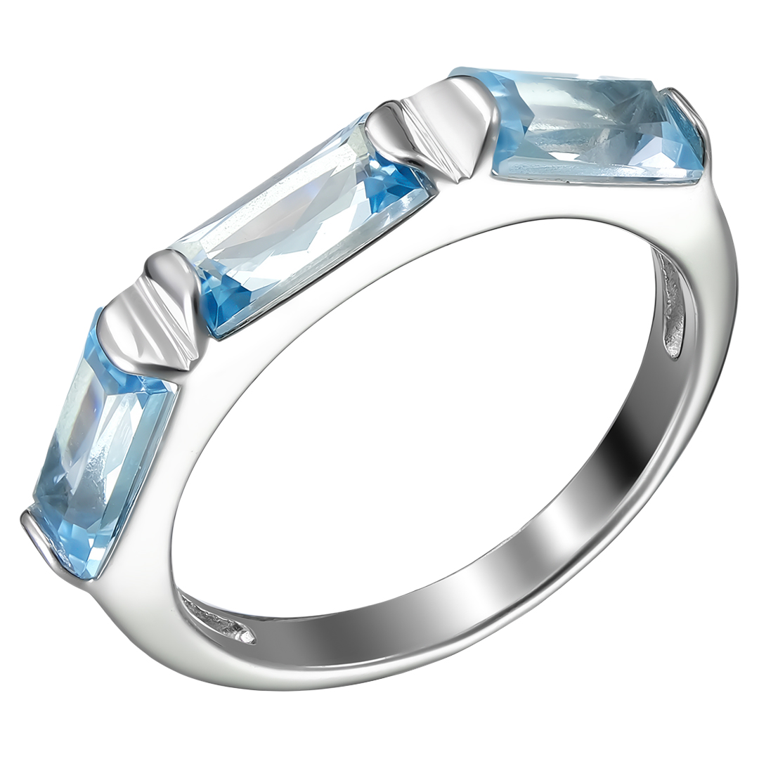Серебряное кольцо 925 пробы; вставки 3 Топаз;