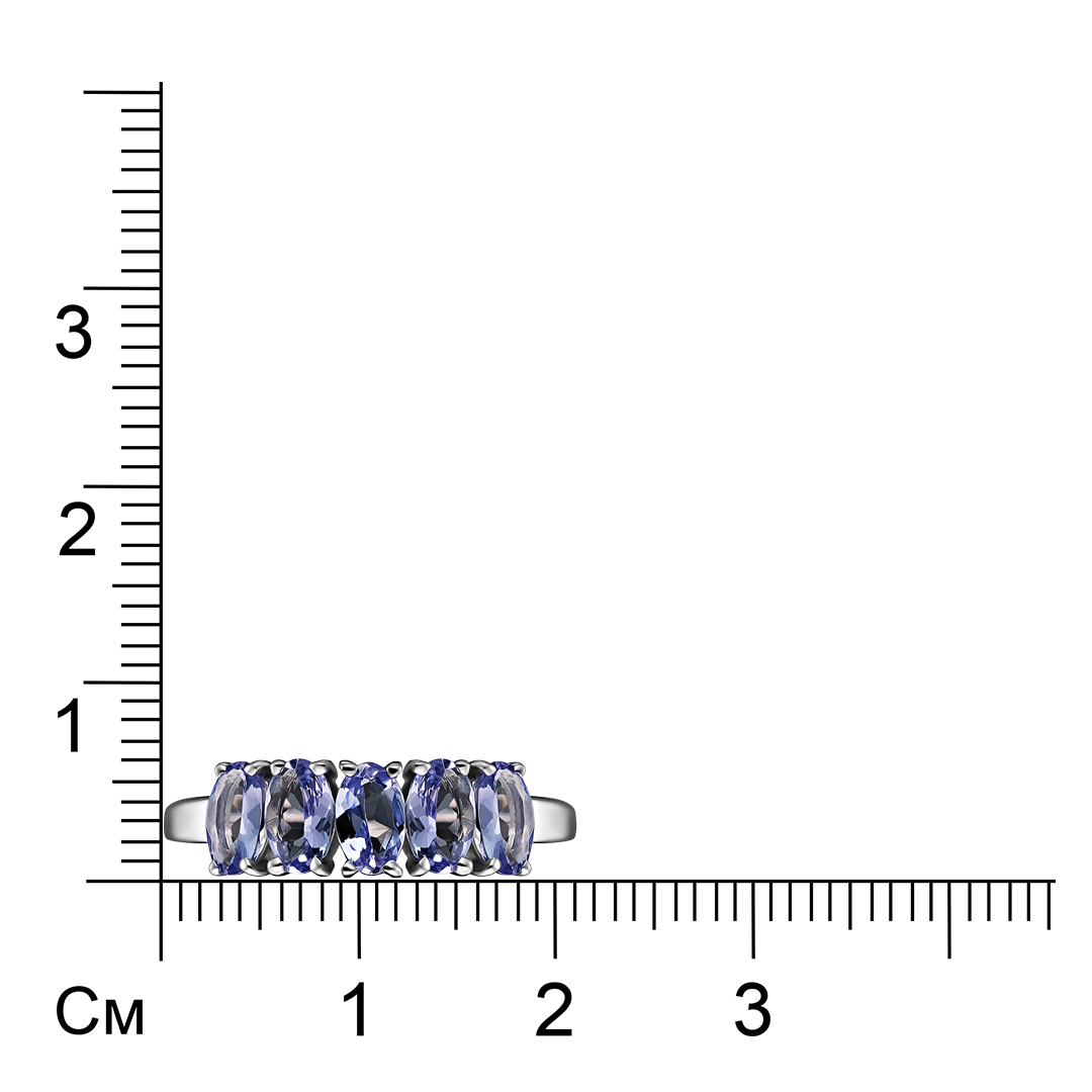 Серебряное кольцо с танзанитами