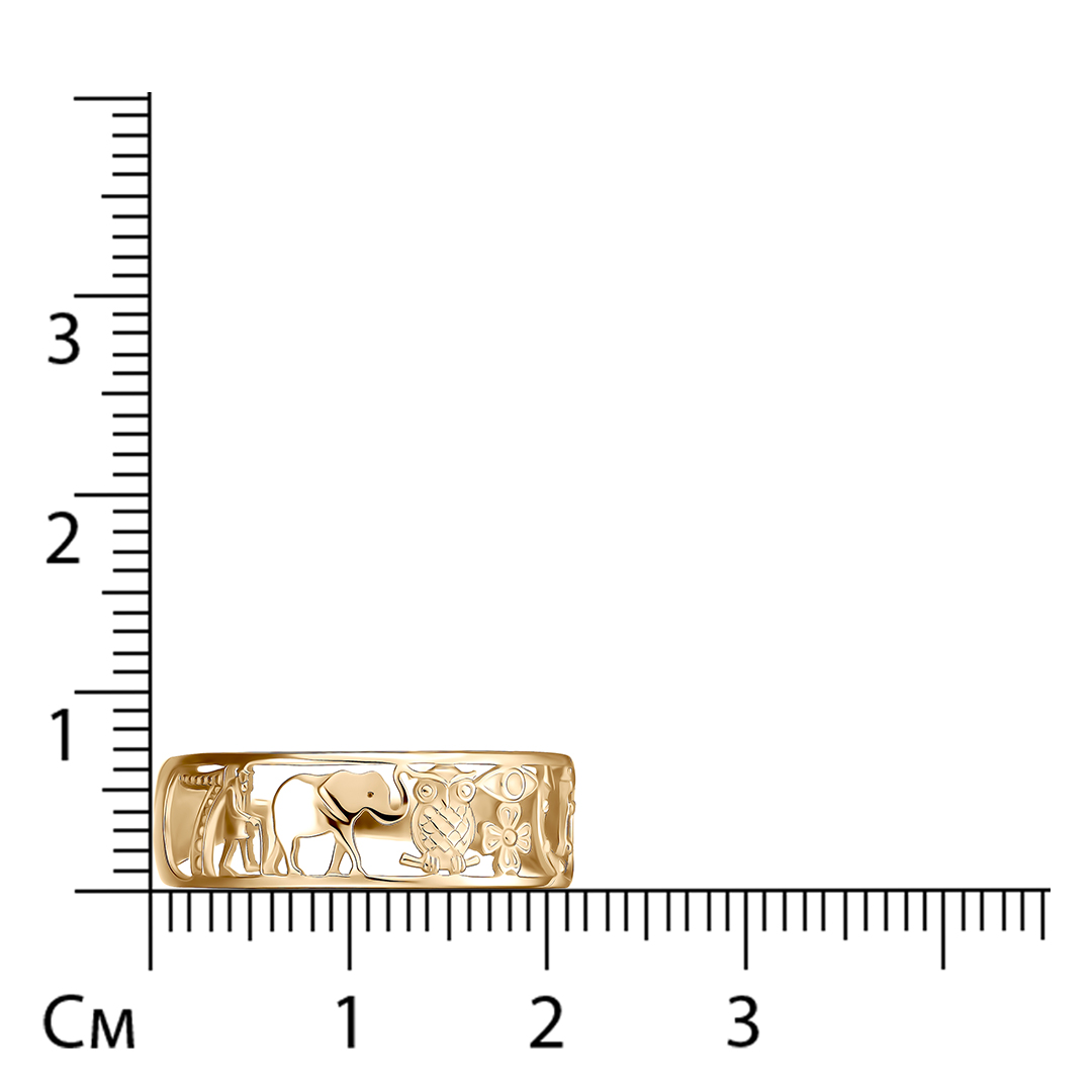 Кольцо из золота "Символы удачи"