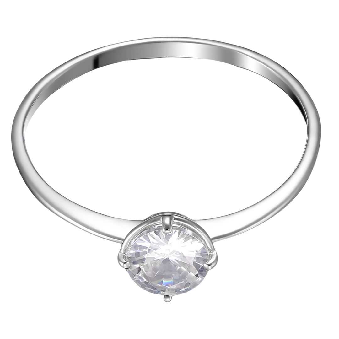 Серебряное кольцо 925 пробы; вставки 1 Фианит бесцв.;