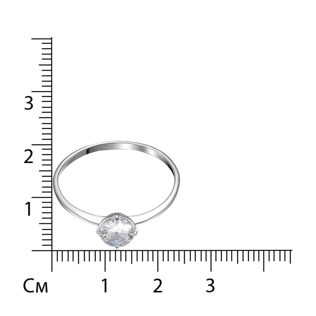 Серебряное кольцо 925 пробы; вставки 1 Фианит бесцв.;