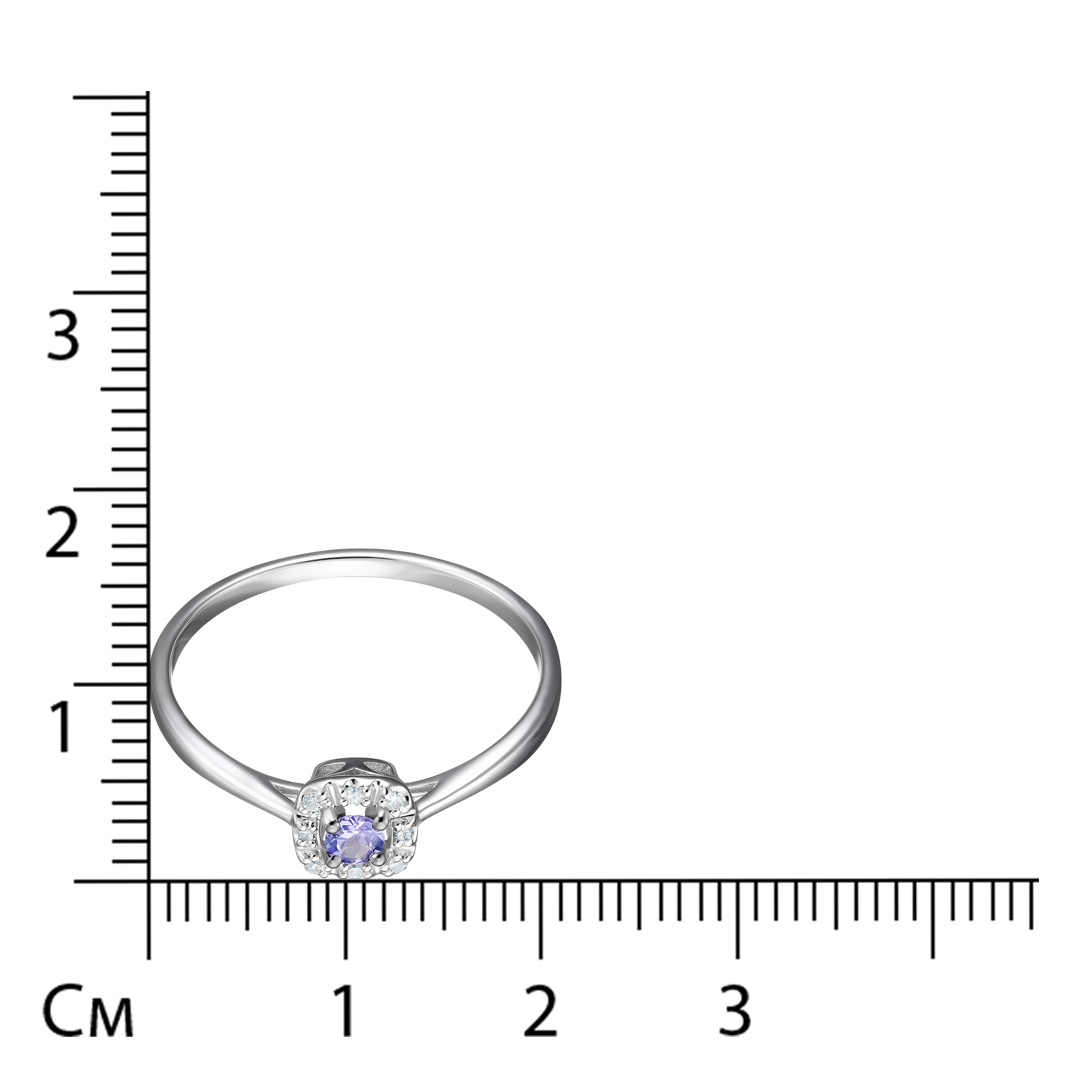 Кольцо из белого золота с танзанитом