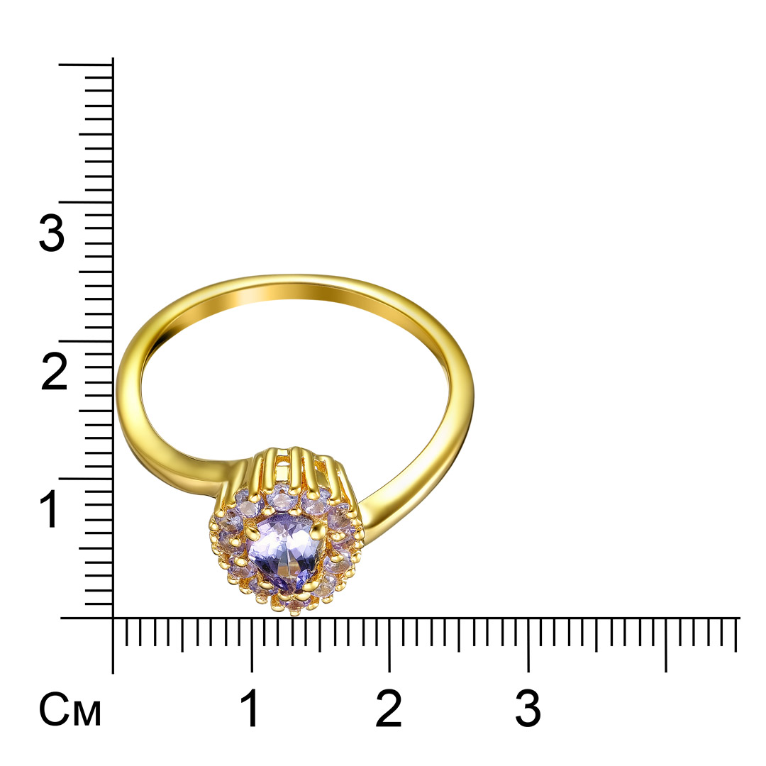Серебряное кольцо 925 пробы; вставки 13 Танзанит 1,07 Ct;