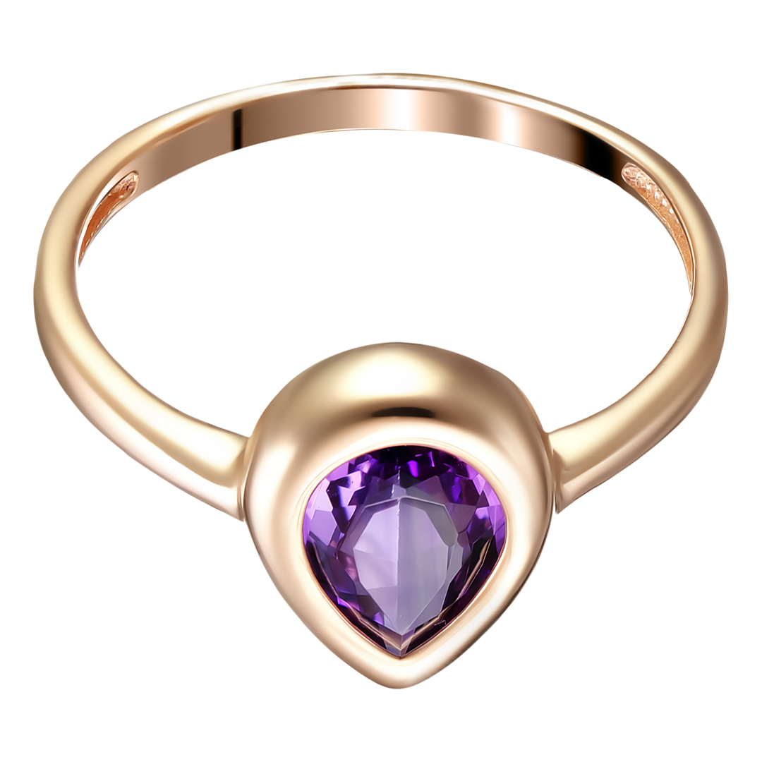 Серебряное кольцо 925 пробы; вставки 1 Аметист;