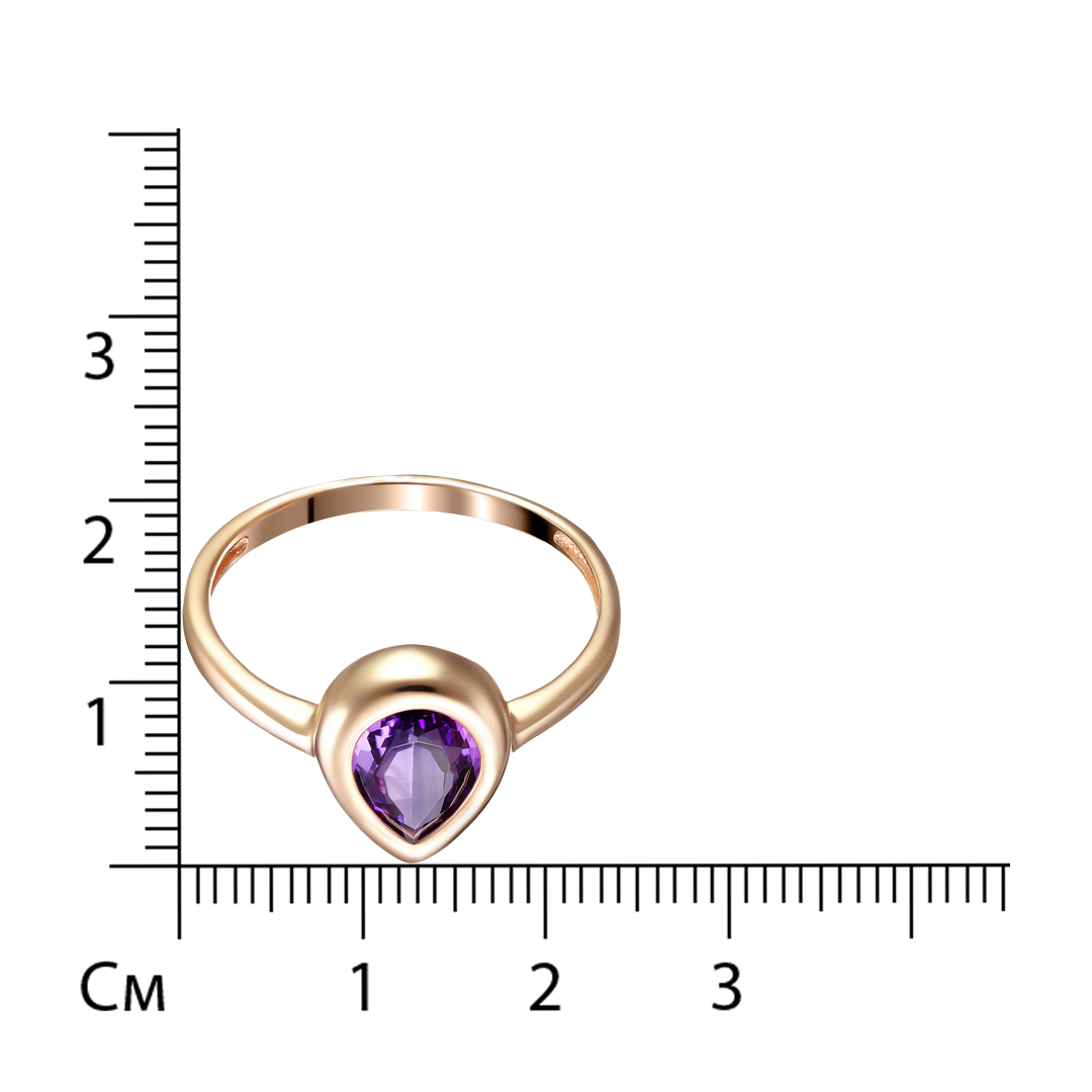 Серебряное кольцо 925 пробы; вставки 1 Аметист;