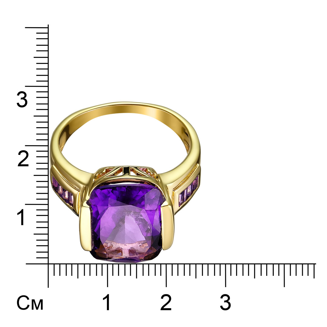 Серебряное кольцо 925 пробы; вставки 9 Аметист Африканский 10,23 ct;