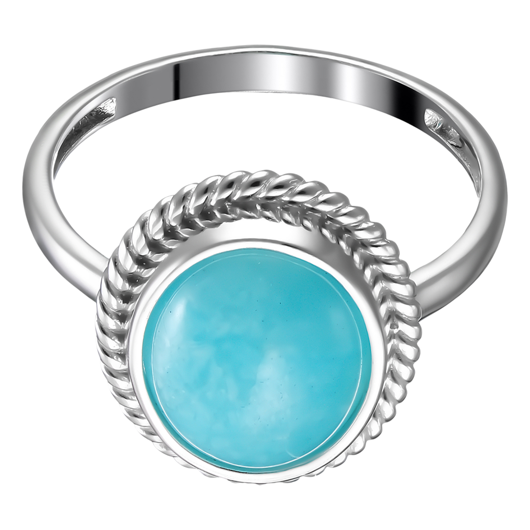 Серебряное кольцо 925 пробы; вставки 1 Амазонит;