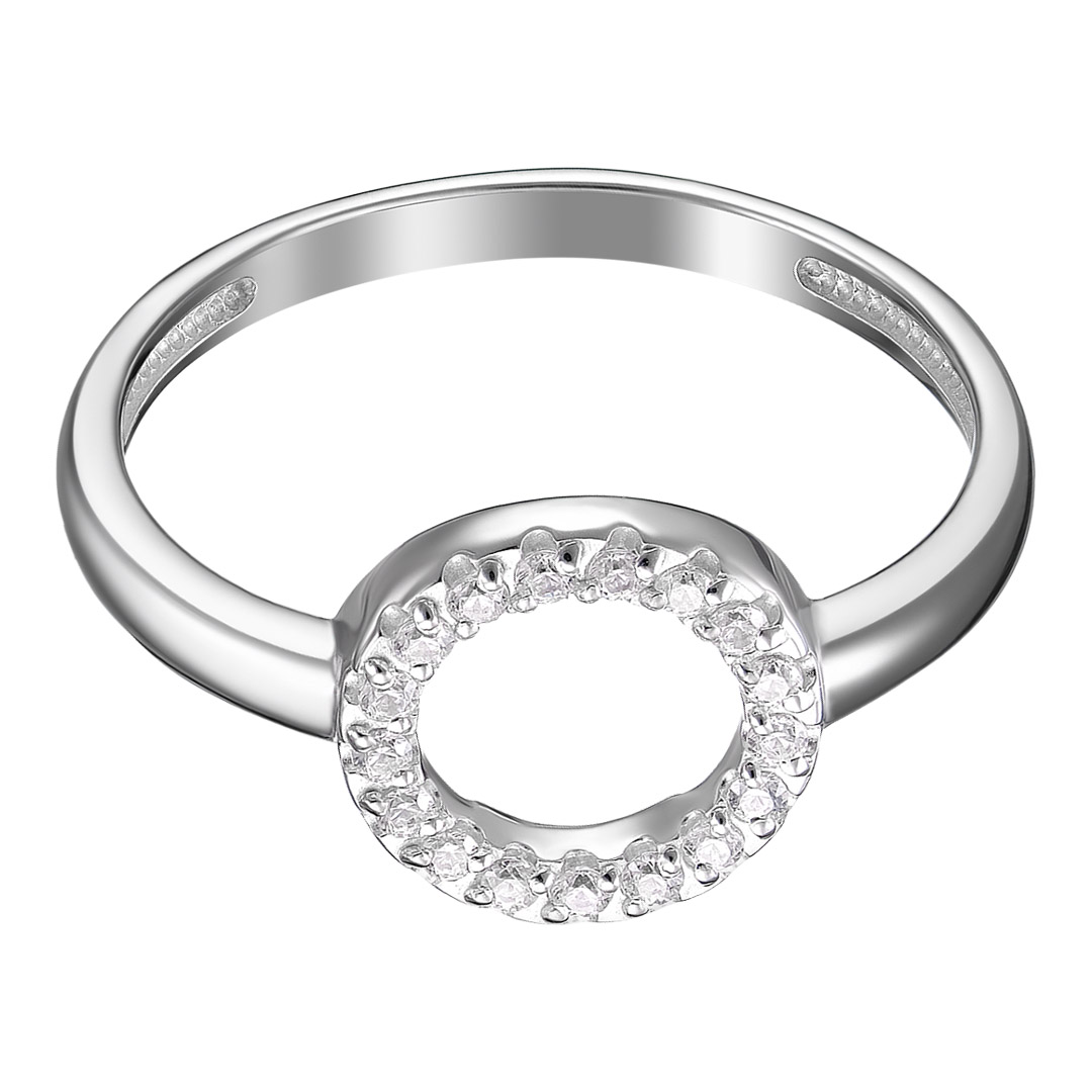 Серебряное кольцо 925 пробы; вставки 17 Фианит бесцв.;