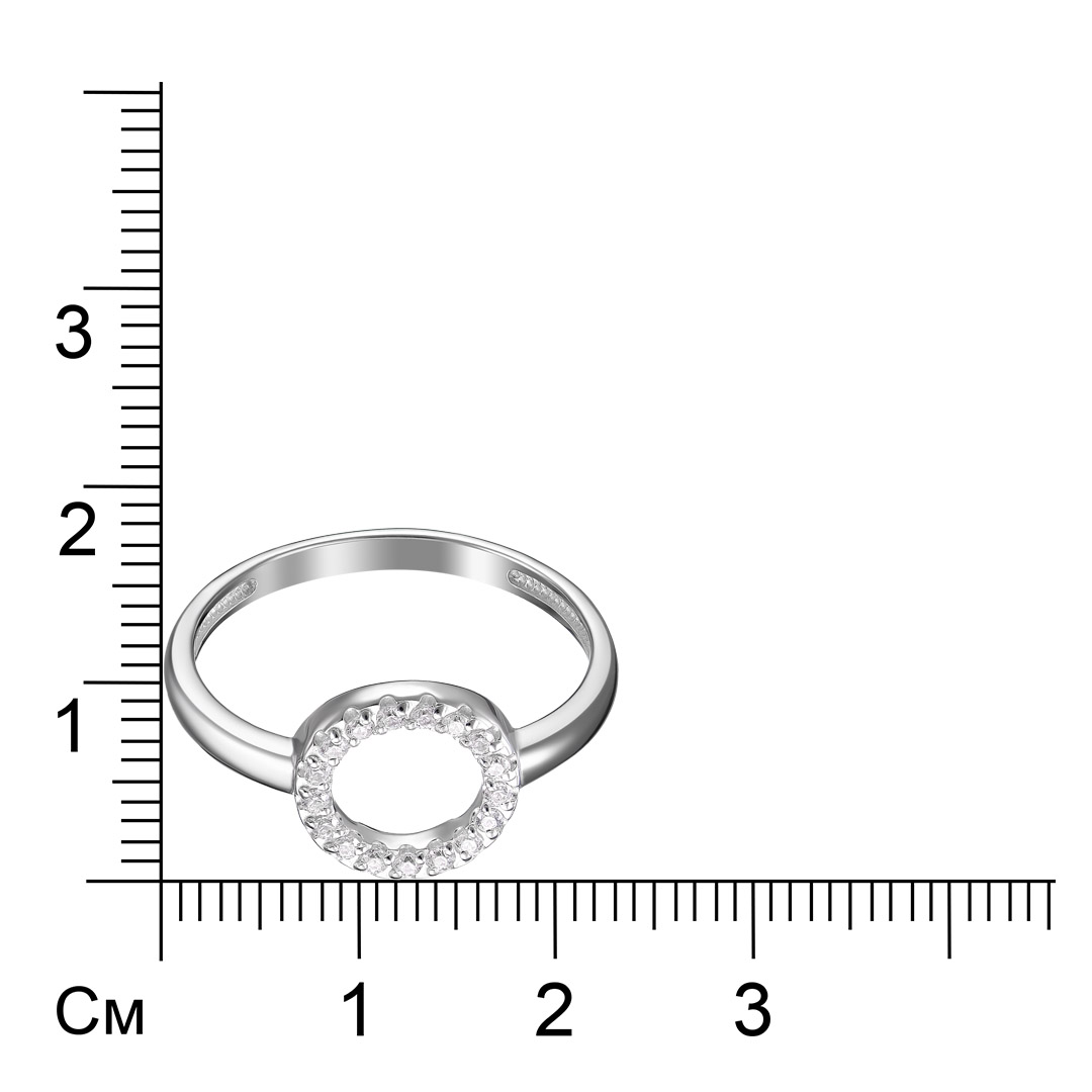 Серебряное кольцо 925 пробы; вставки 17 Фианит бесцв.;