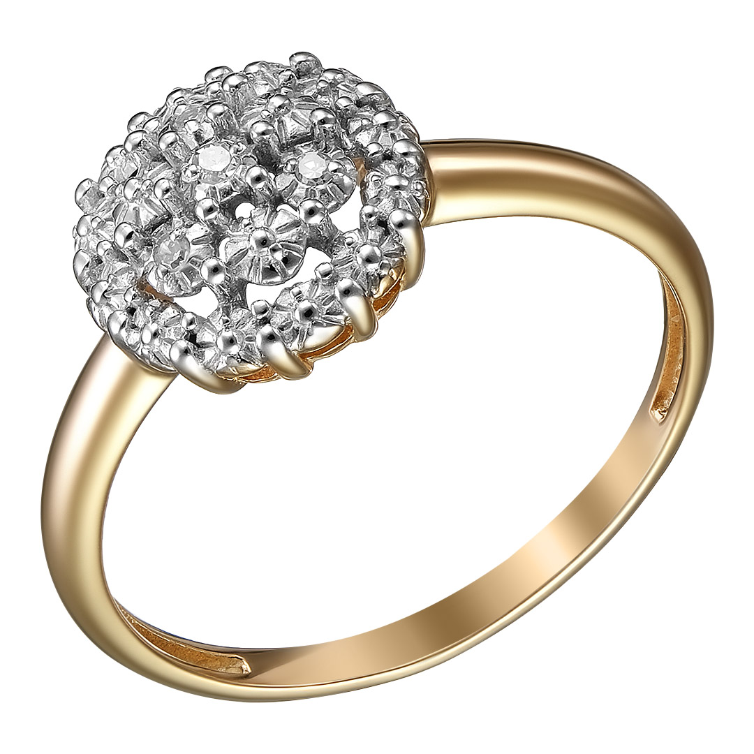 Серебряное кольцо 925 пробы; вставки 1 Бр.Кр-17 0,009 2/3А; 3 Бр.Кр-17 0,015 2/3А;