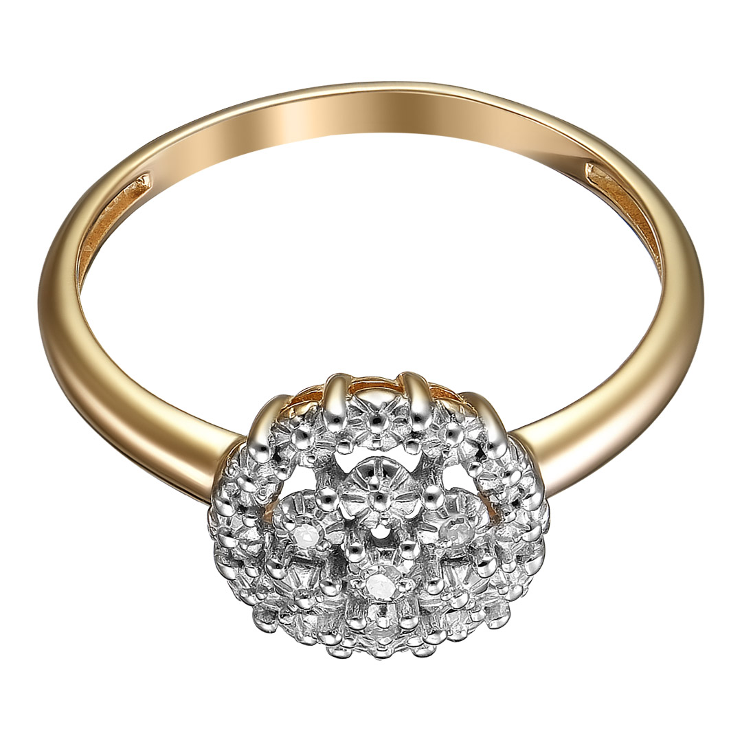 Серебряное кольцо 925 пробы; вставки 1 Бр.Кр-17 0,009 2/3А; 3 Бр.Кр-17 0,015 2/3А;