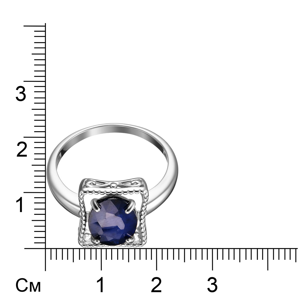 Серебряное кольцо 925 пробы; вставки 1 Сапфир 3,014 U/2;