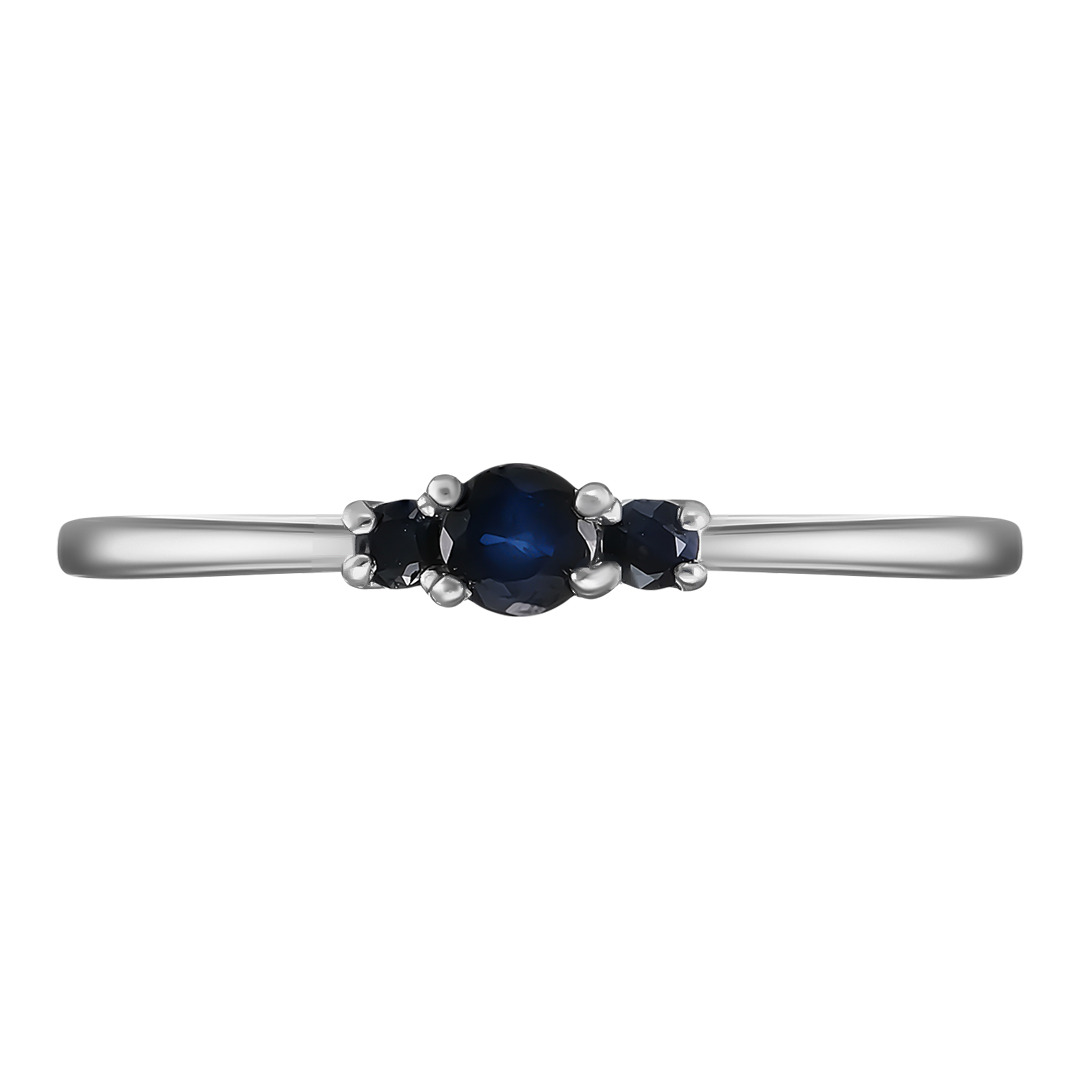 Серебряное кольцо 925 пробы; вставки 1 Сапфир U/2 0,16; 2 Сапфир U/3 0,08;