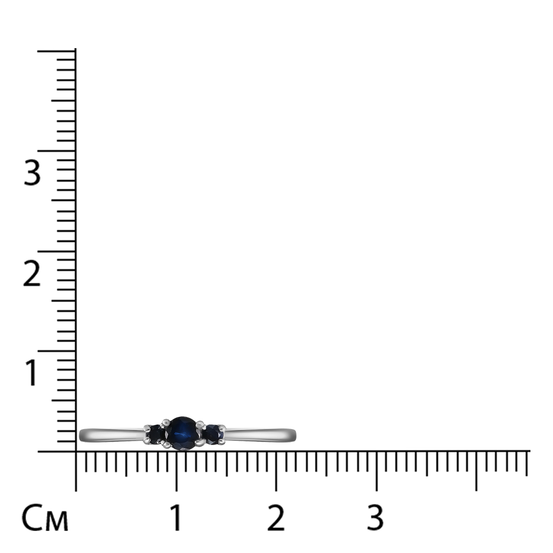 Серебряное кольцо 925 пробы; вставки 1 Сапфир U/2 0,16; 2 Сапфир U/3 0,08;