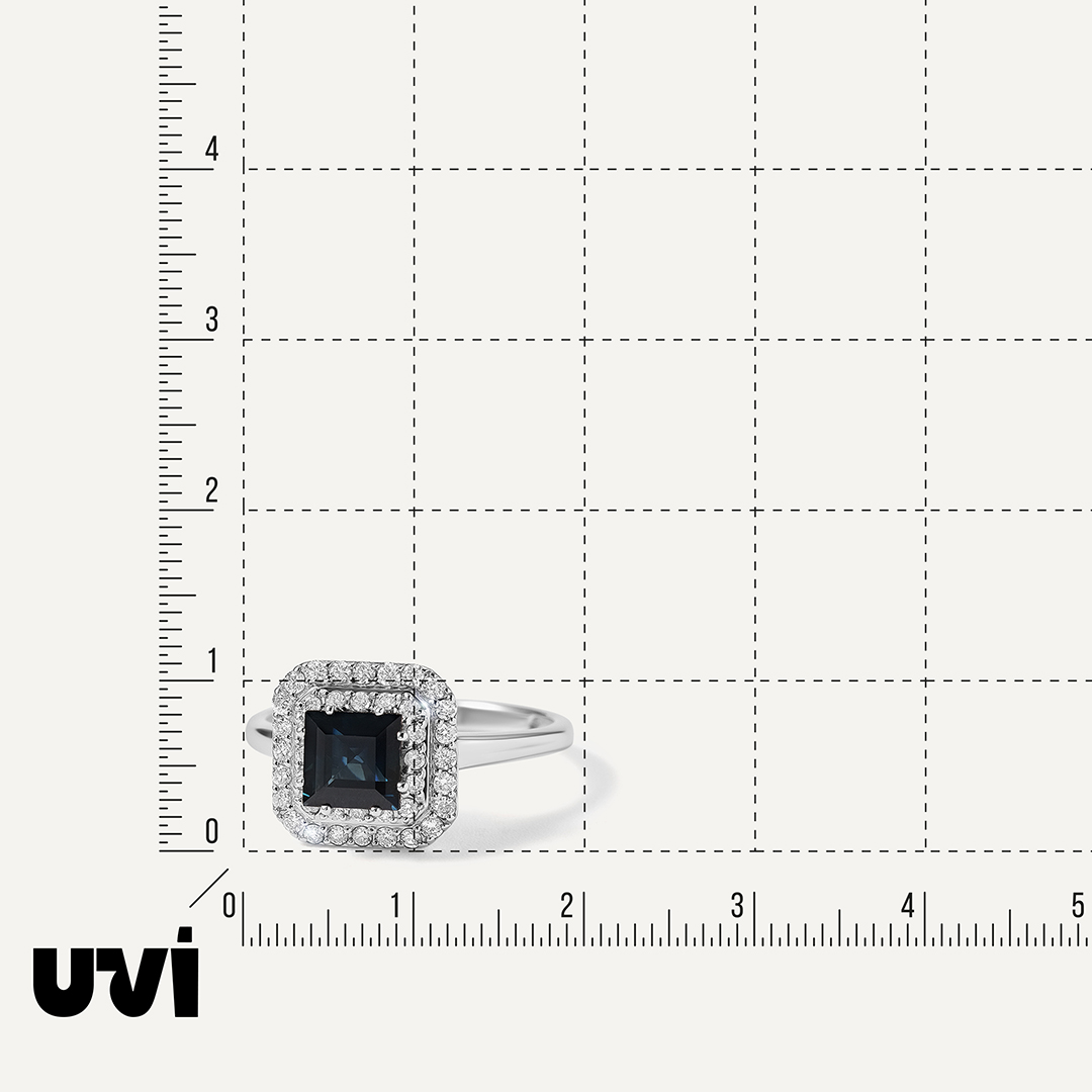 Кольцо из белого золота с сапфиром