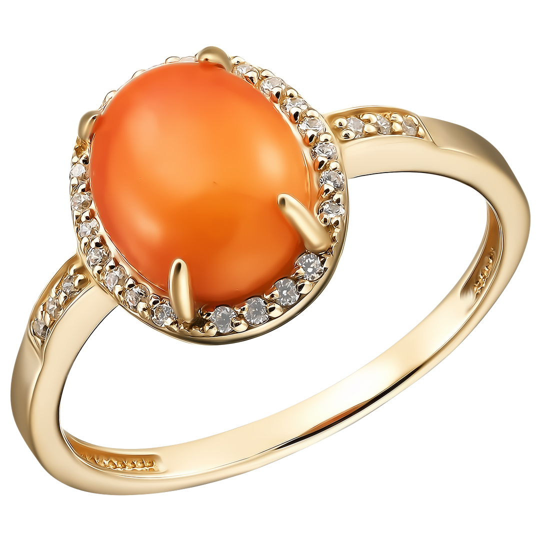 Серебряное кольцо с кораллом