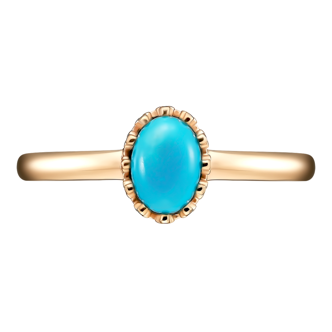 Серебряное кольцо 925 пробы; вставки 1 Бирюза нат.;