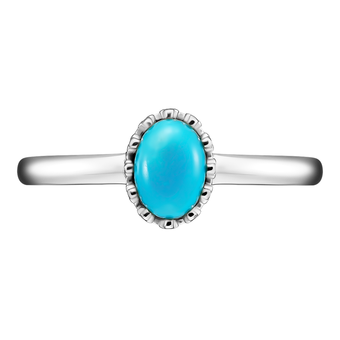 Серебряное кольцо 925 пробы; вставки 1 Бирюза нат.;