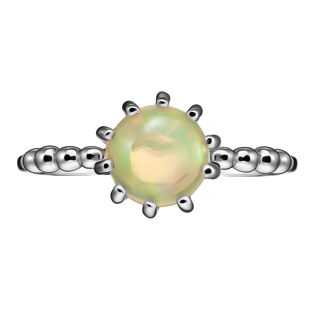 Серебряное кольцо 925 пробы; вставки 1 Опал Белый 0,22 ct;