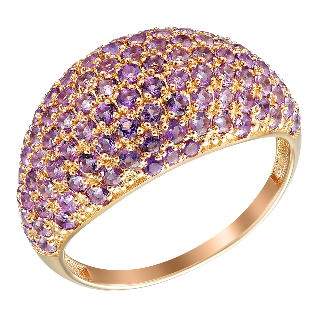 Серебряное кольцо 925 пробы; вставки 103 Аметист Африка;