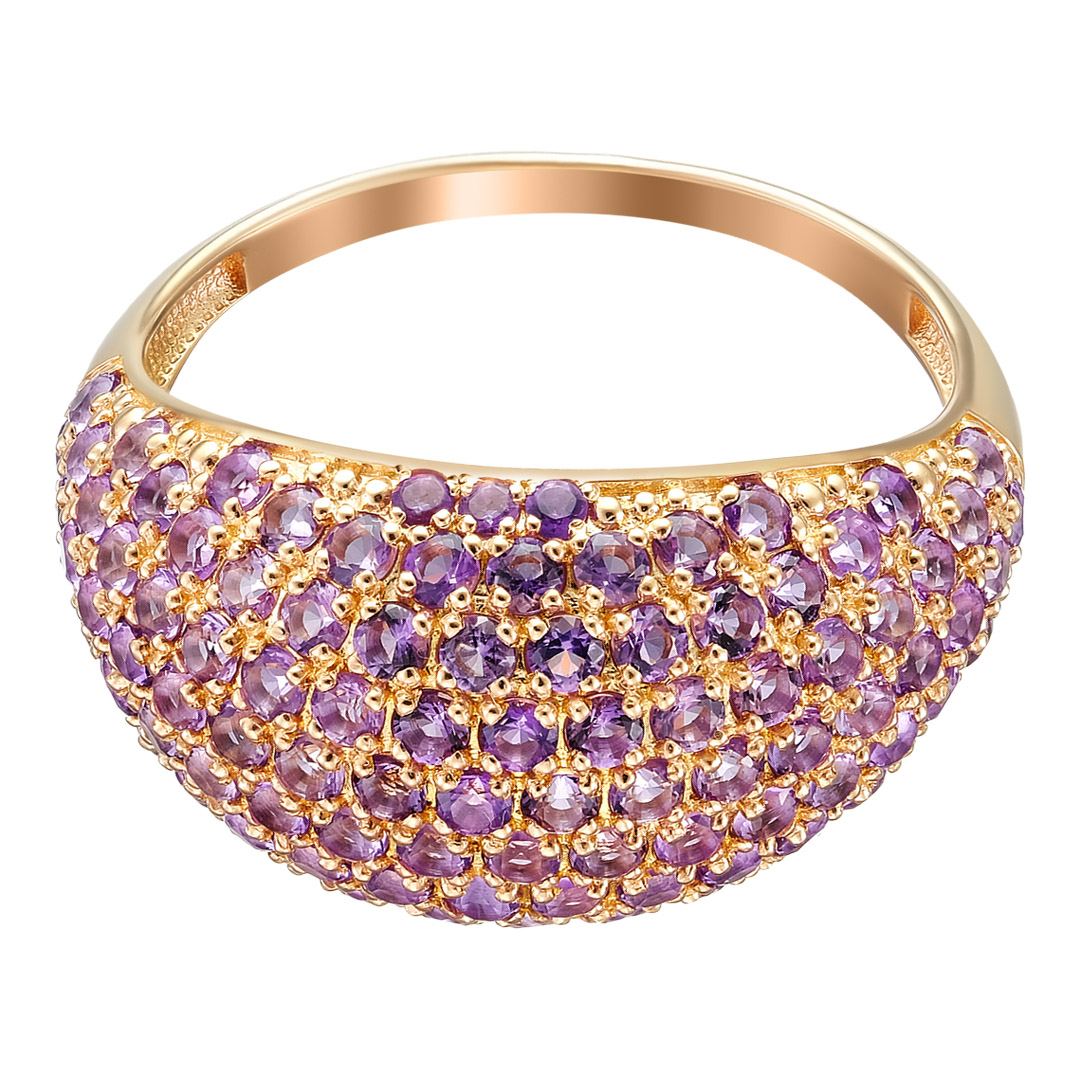 Серебряное кольцо 925 пробы; вставки 103 Аметист Африка;