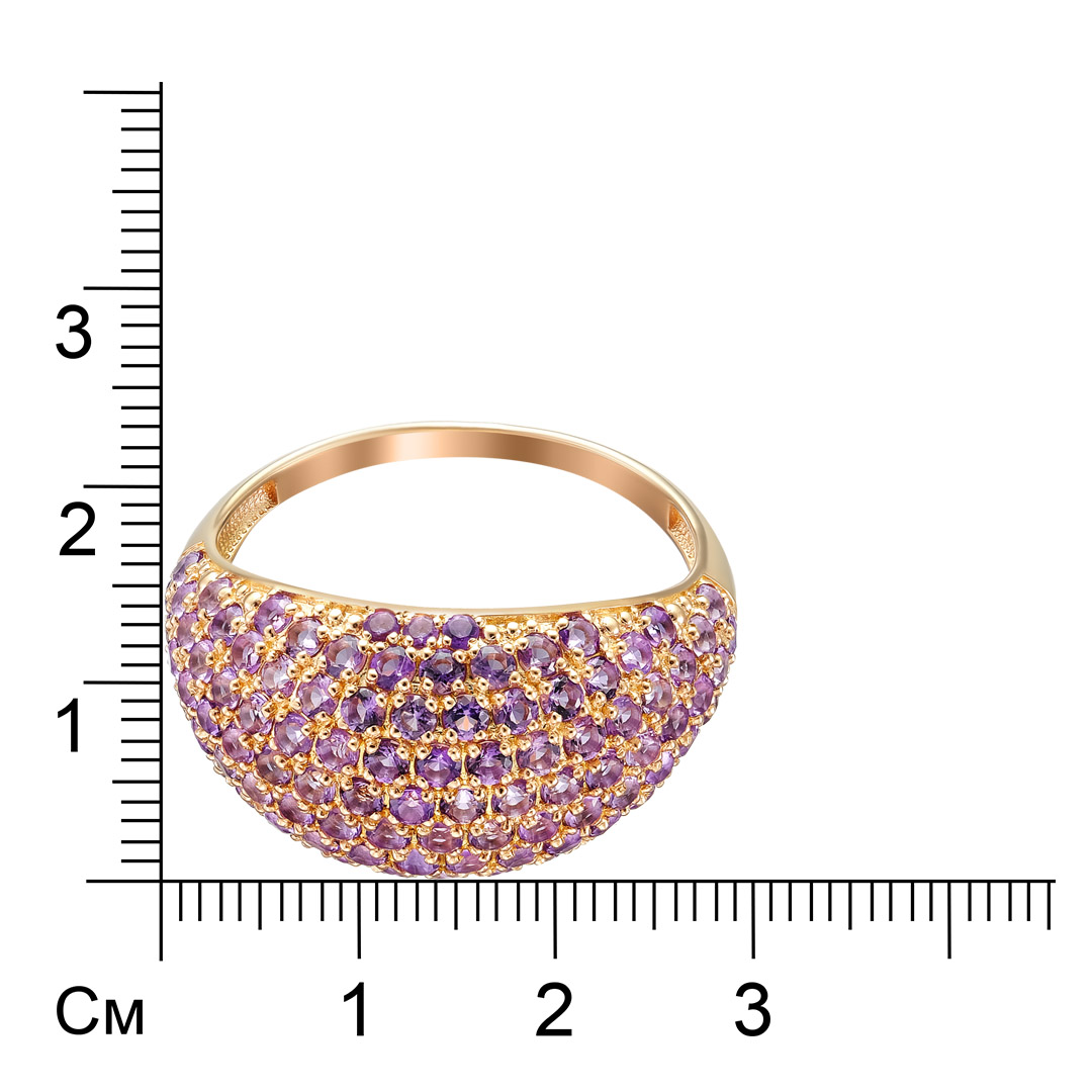 Серебряное кольцо 925 пробы; вставки 103 Аметист Африка;