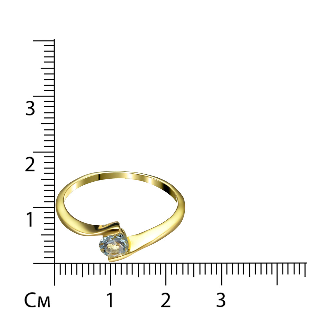 Серебряное кольцо 925 пробы; вставки 1 Аквамарин 0,41 ct;
