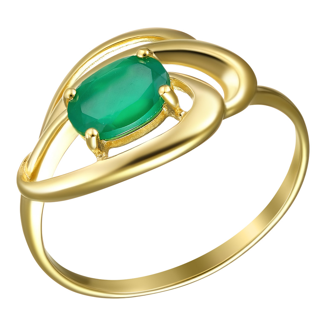 Серебряное кольцо 925 пробы; вставки 1 Агат зеленый;