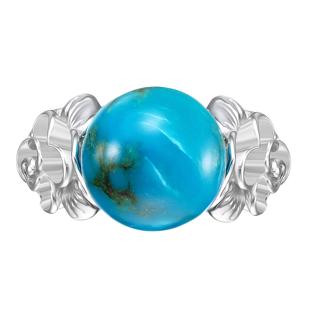 Серебряное кольцо 925 пробы; вставки 1 Бирюза;