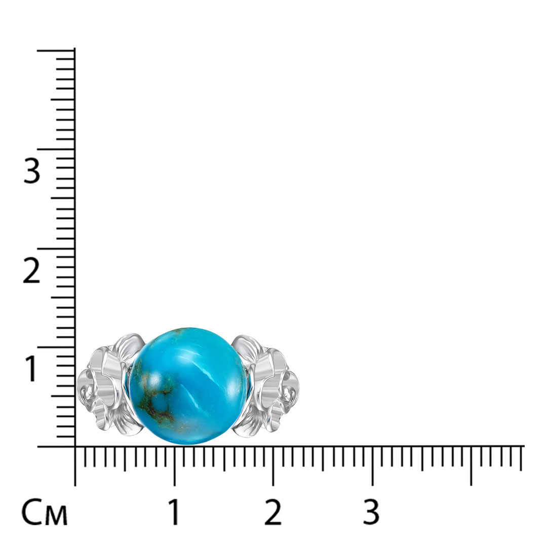 Серебряное кольцо 925 пробы; вставки 1 Бирюза;