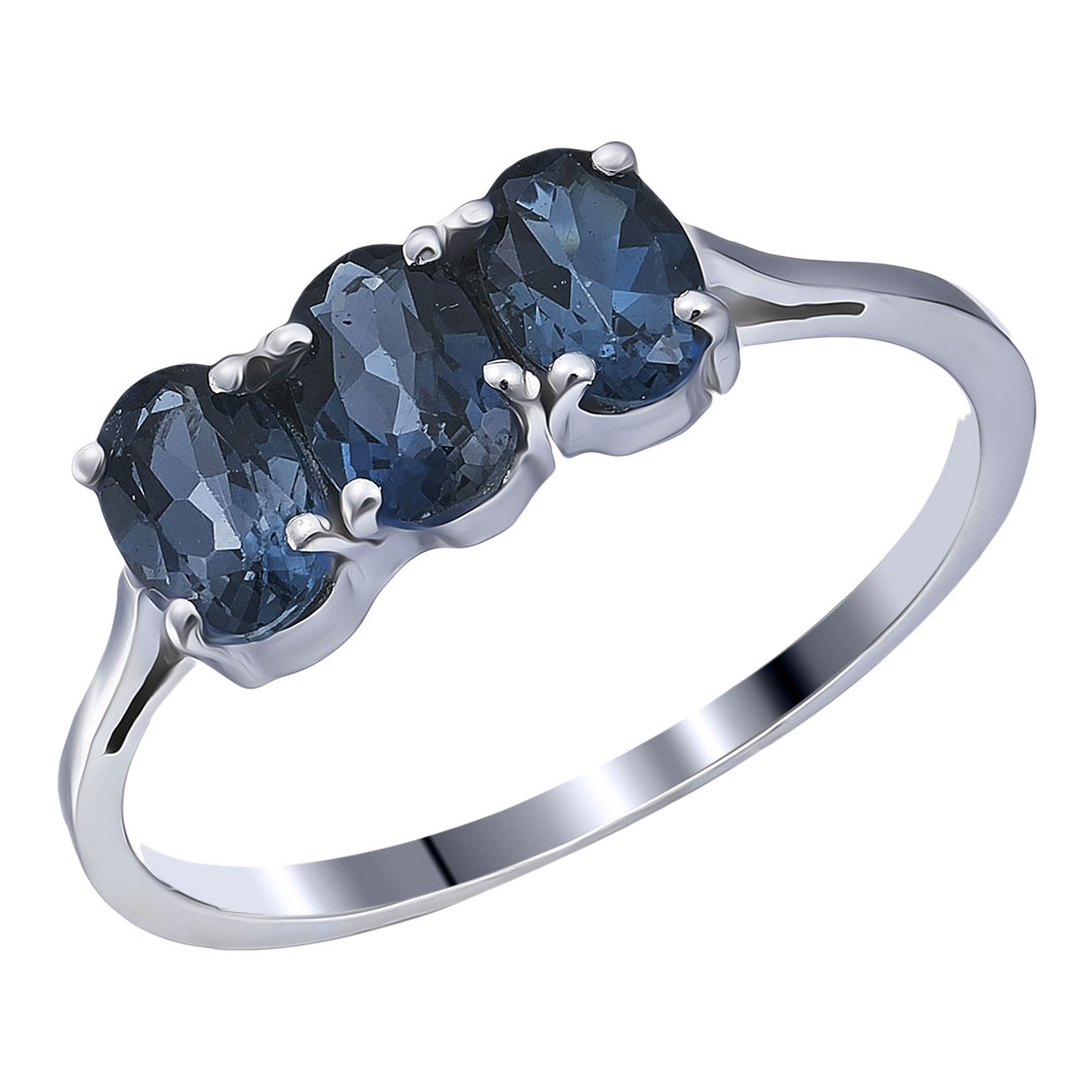 Серебряное кольцо 925 пробы; вставки 3 Топаз Лондон 1,7 ct;