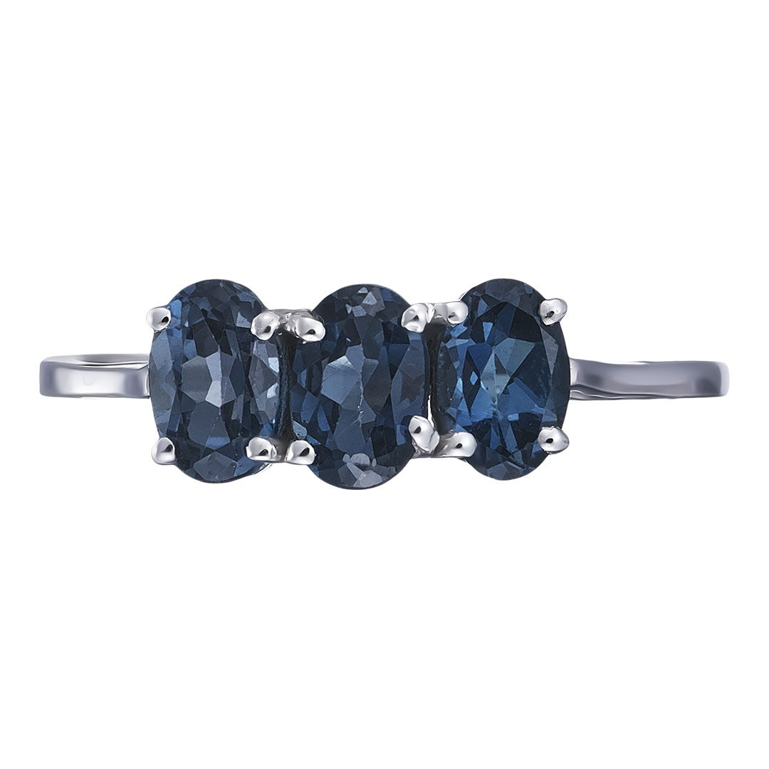 Серебряное кольцо 925 пробы; вставки 3 Топаз Лондон 1,7 ct;