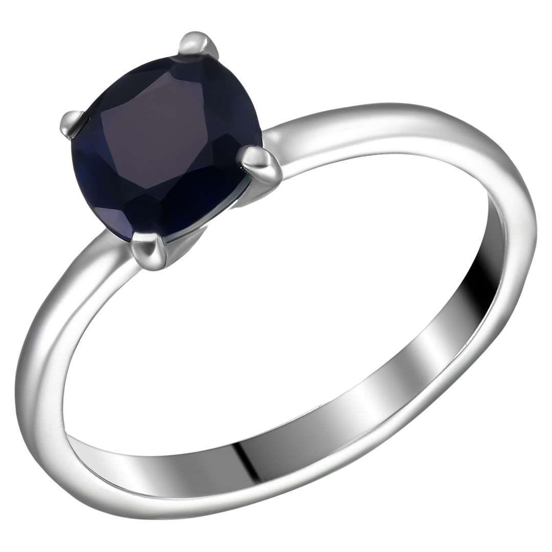 Серебряное кольцо 925 пробы; вставки 1 Сапфир 2ct U/2;
