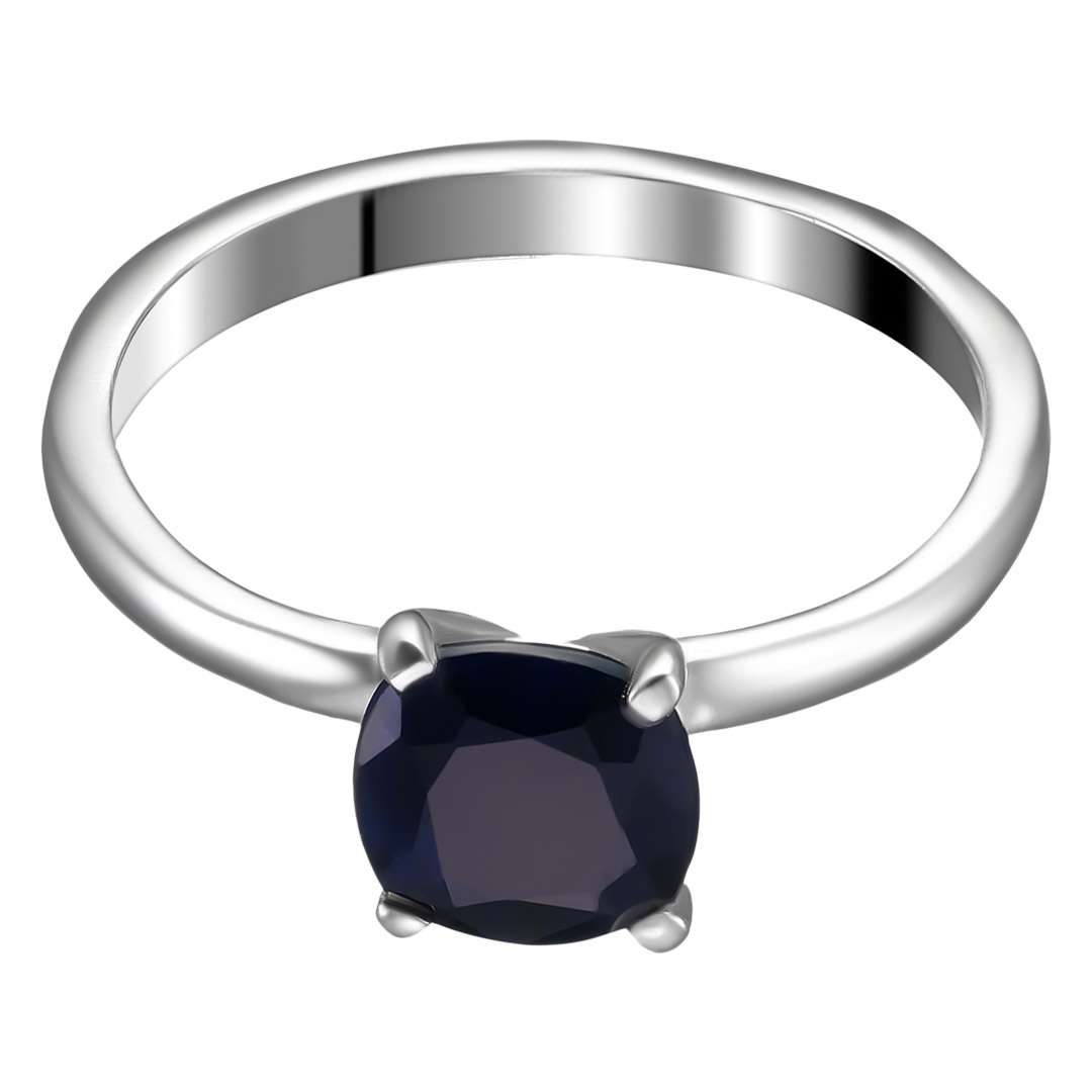 Серебряное кольцо 925 пробы; вставки 1 Сапфир 2ct U/2;
