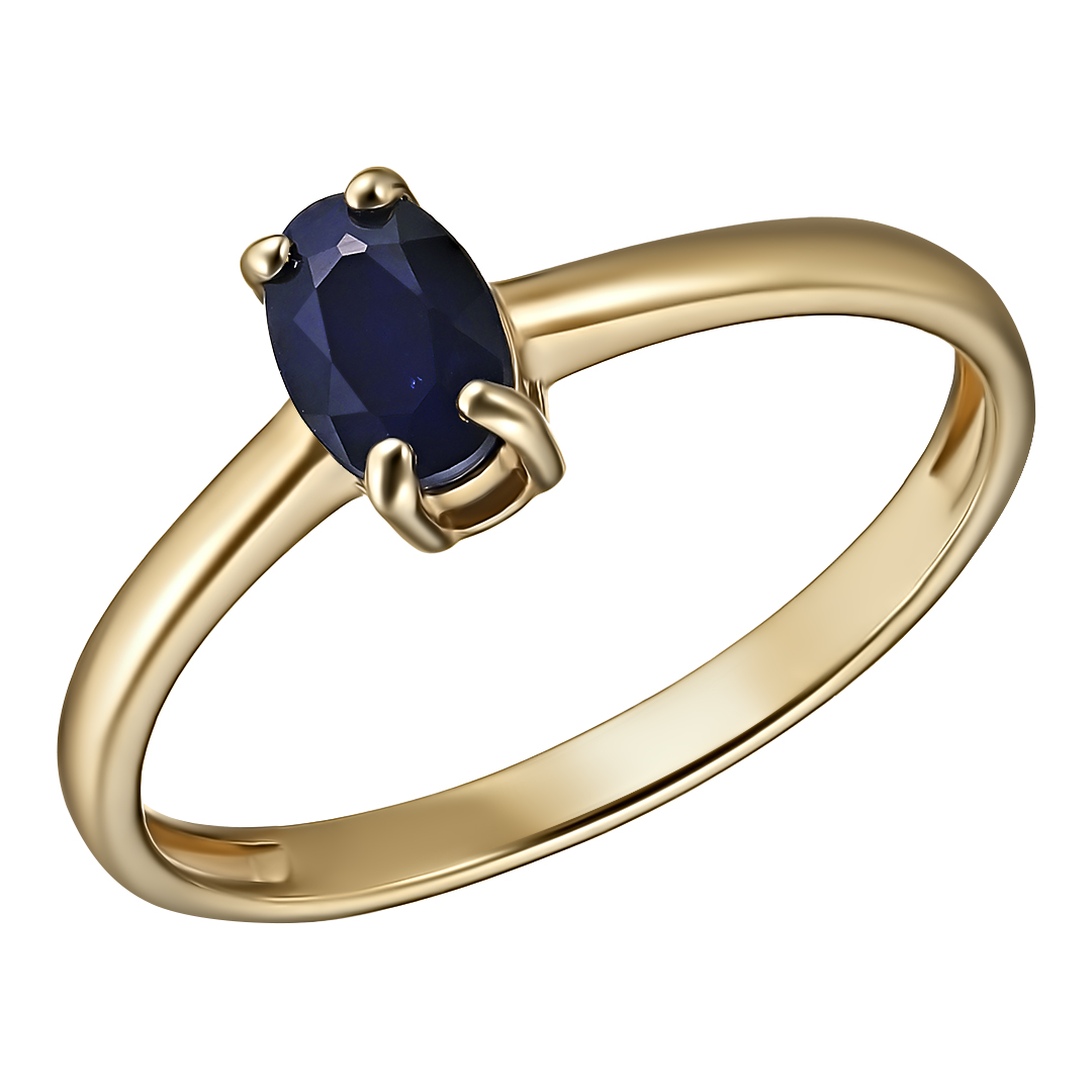 Серебряное кольцо 925 пробы; вставки 1 Сапфир U/2 0,611;