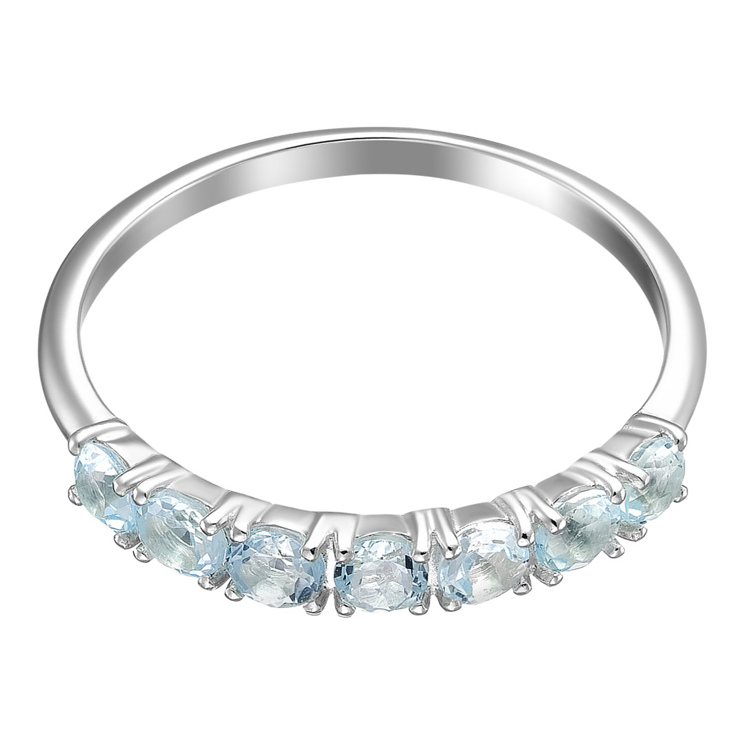 Серебряное кольцо 925 пробы; вставки 7 Топаз sky;