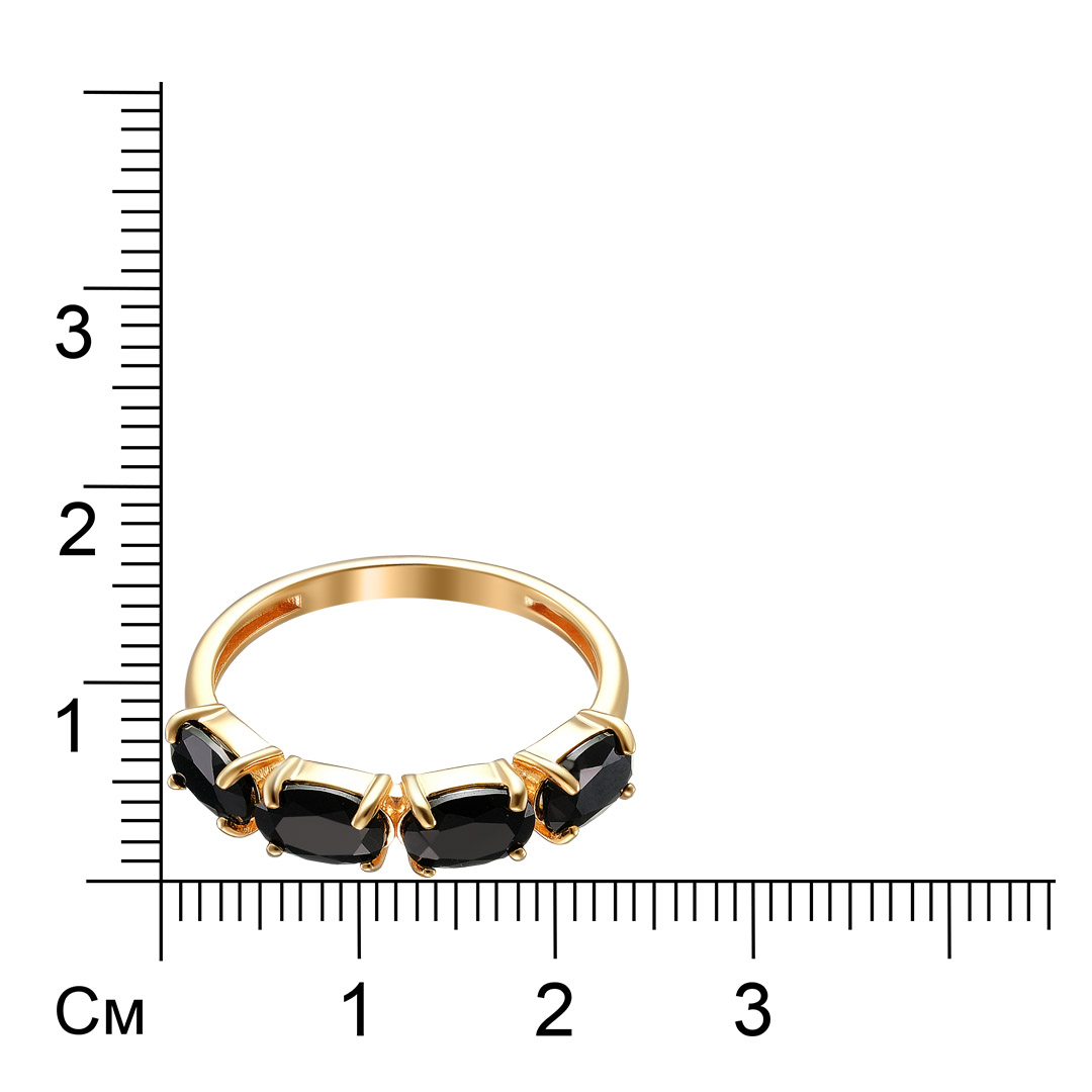 Серебряное кольцо 925 пробы; вставки 4 Турмалин черный;