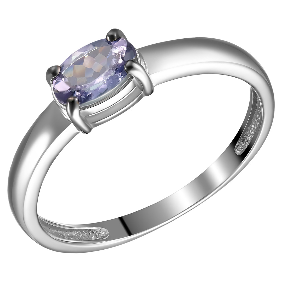 Серебряное кольцо 925 пробы; вставки 1 Танзанит;