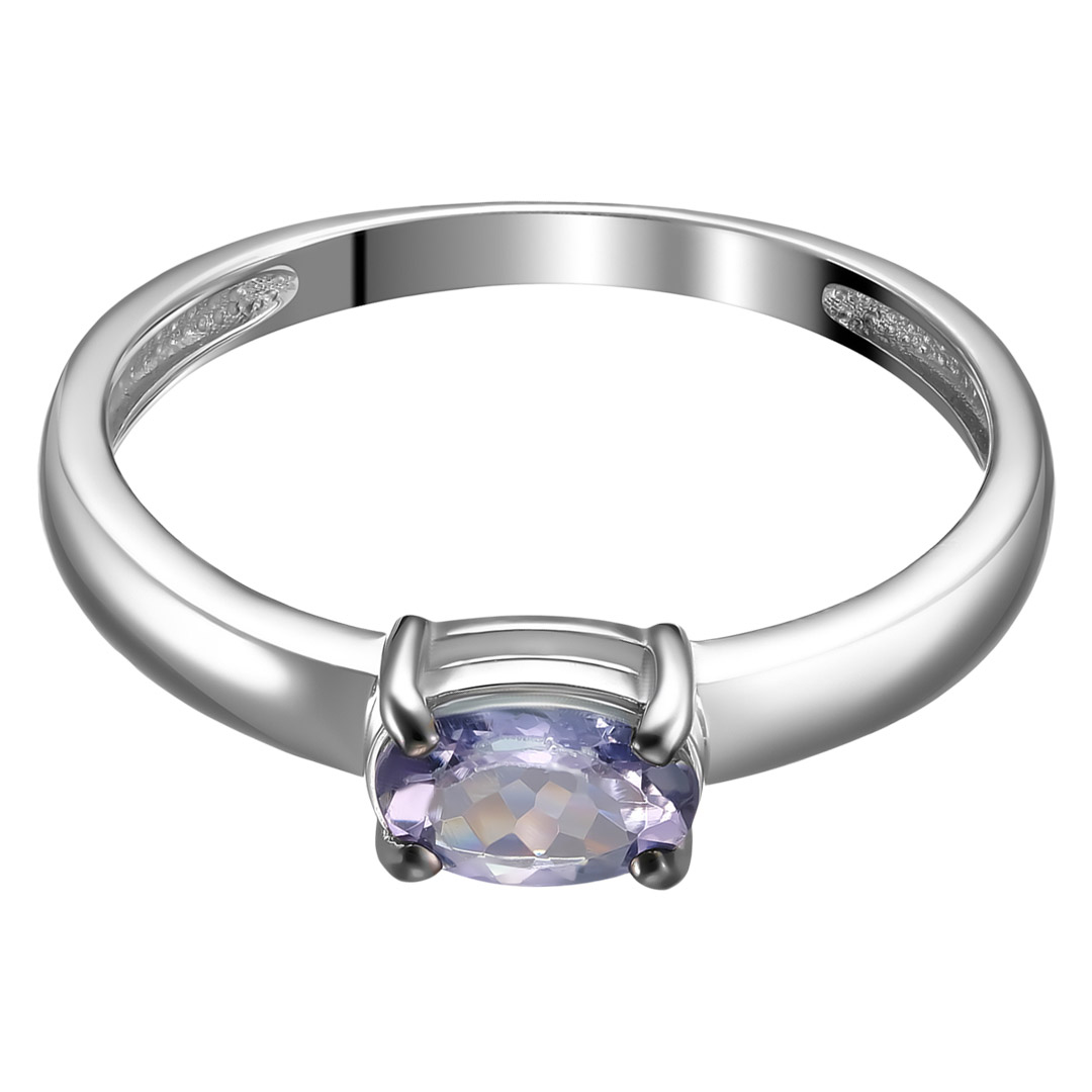 Серебряное кольцо 925 пробы; вставки 1 Танзанит;