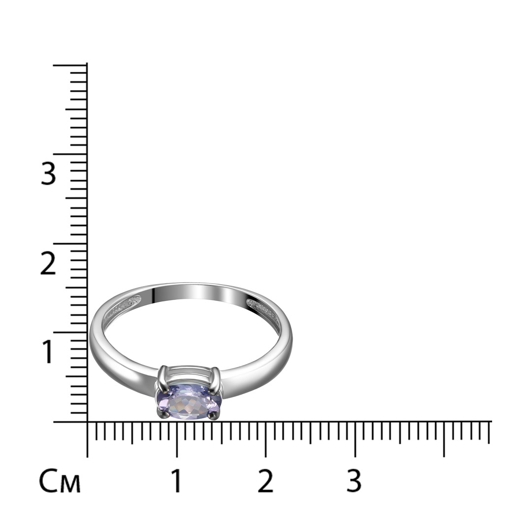 Серебряное кольцо 925 пробы; вставки 1 Танзанит;