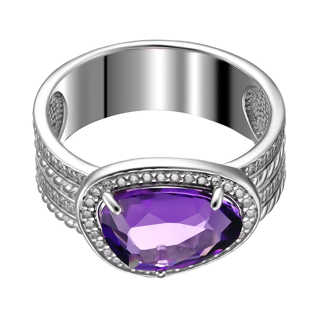 Серебряное кольцо с аметистом