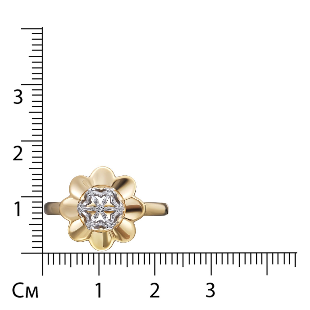 Серебряное кольцо с фианитами "Цветок"
