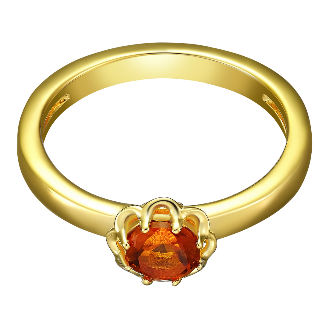 Серебряное кольцо 925 пробы; вставки 1 Цитрин мадейра 0,45ct;