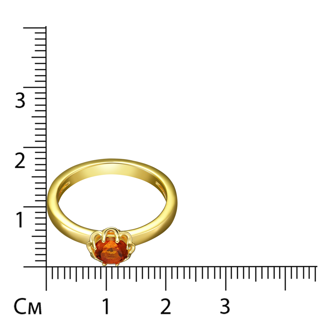 Серебряное кольцо 925 пробы; вставки 1 Цитрин мадейра 0,45ct;