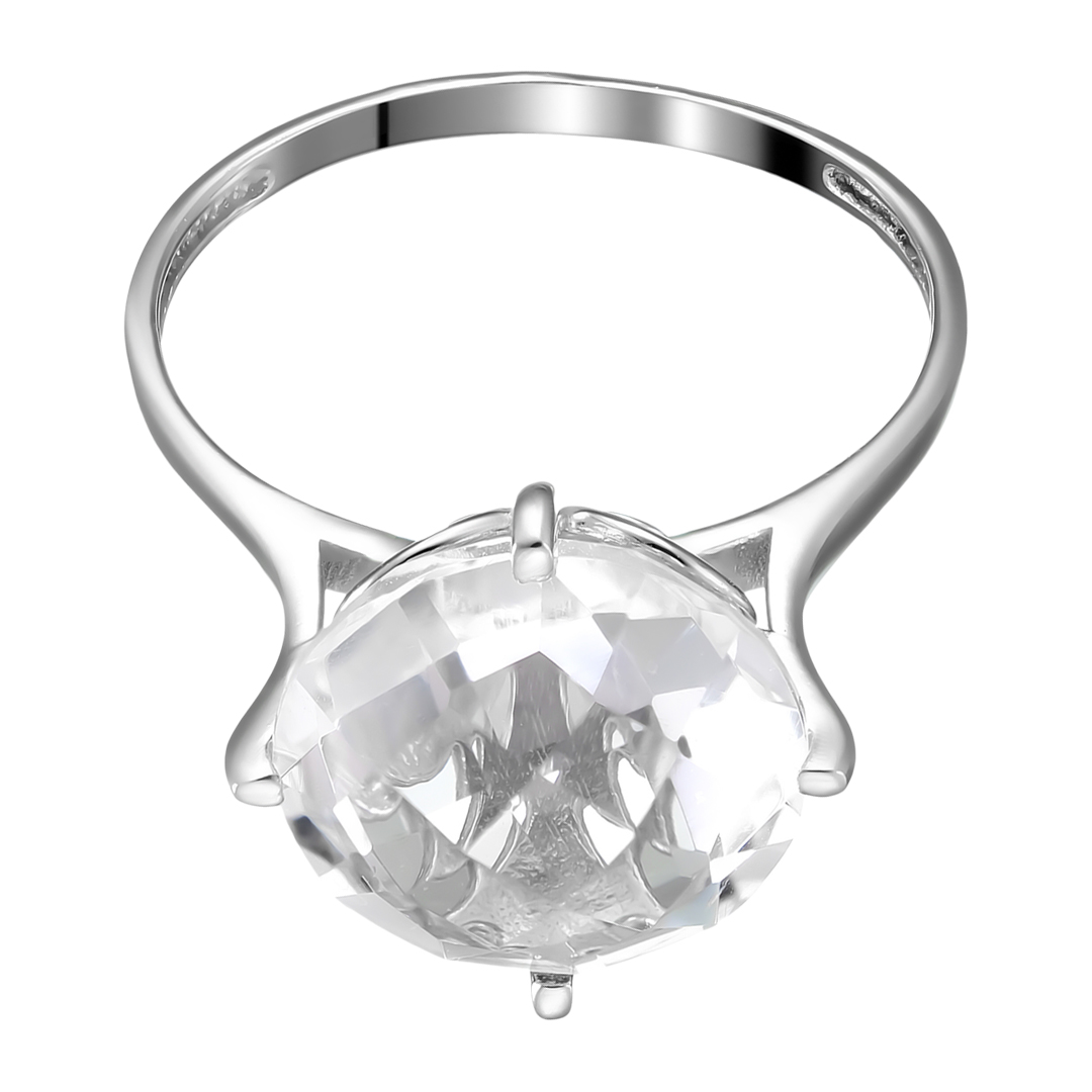 Серебряное кольцо 925 пробы; вставки 1 Горный Хрусталь;