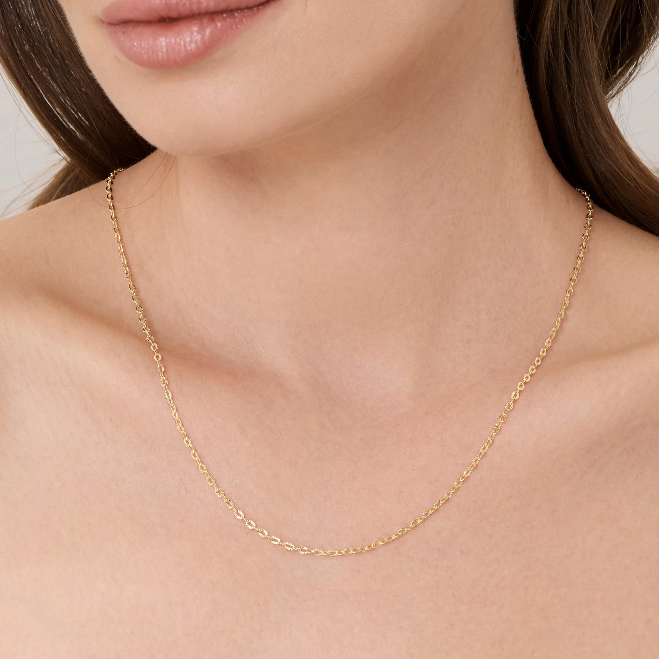 Цепь из желтого золота плетение "Якорное"