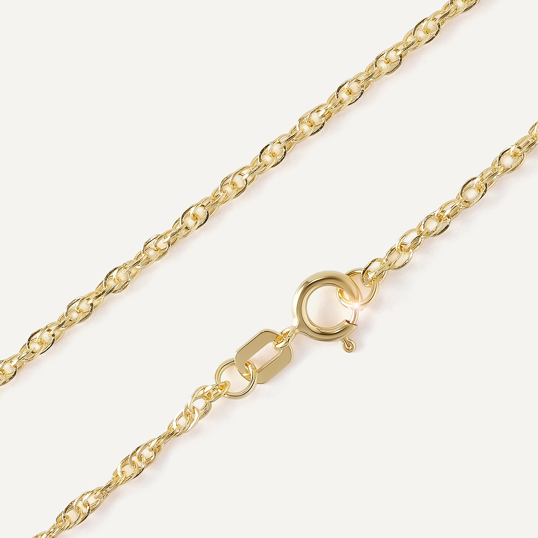 Цепь из желтого золота плетение "Веревка"